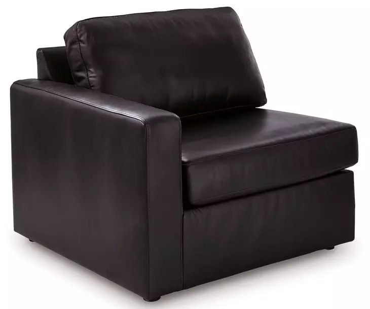 ModMax II Black Leather 3 Piece Sofa Chaise Sectional