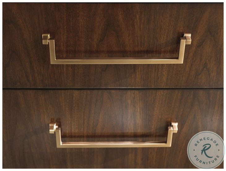 Rendezvous Walnut Double Fenwick Dresser and Mirror