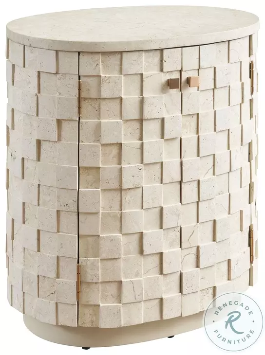 Rendezvous Limestone Oval Albion Nightstand