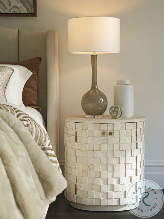 Rendezvous Limestone Oval Albion Nightstand
