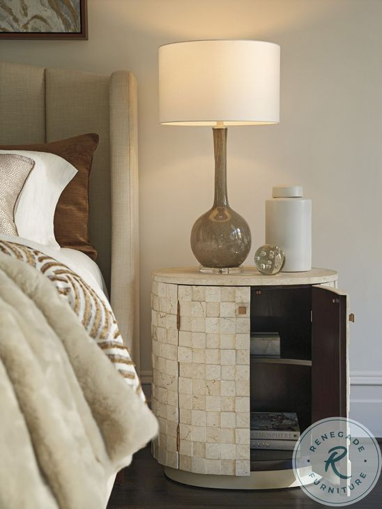 Rendezvous Limestone Oval Albion Nightstand