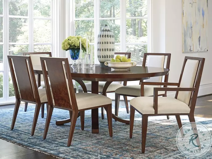 Rendezvous Walnut Round Extendable Warwick Dining Table