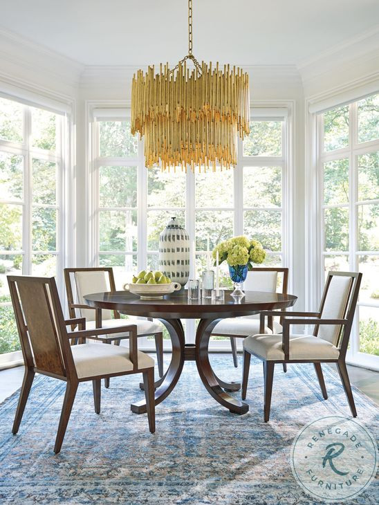 Rendezvous Walnut Round Extendable Warwick Dining Table