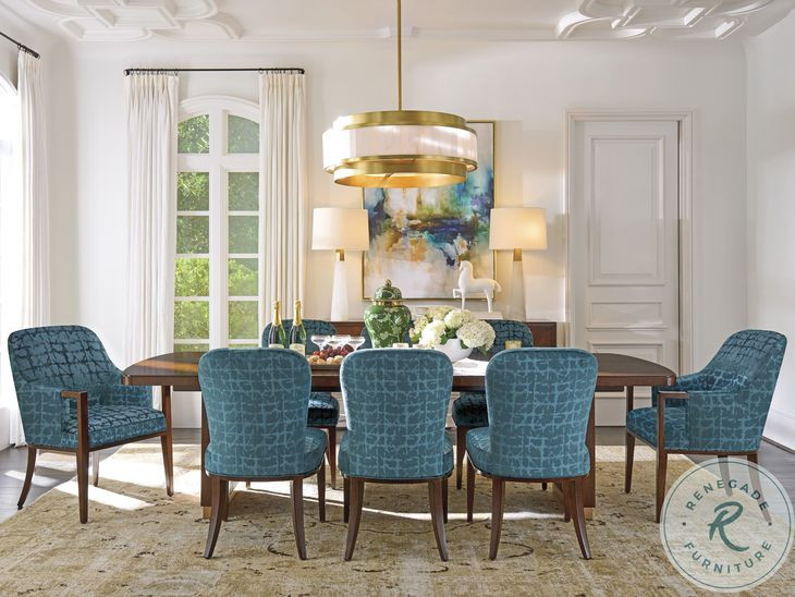 Rendezvous Walnut Double Pedestal Extendable Portman Dining Table