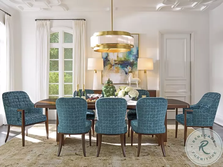 Rendezvous Walnut Double Pedestal Extendable Portman Dining Table