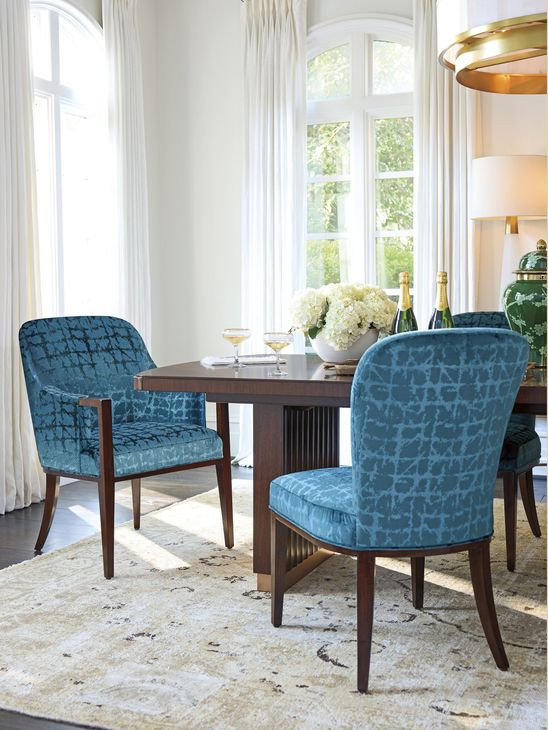 Lambeth Rendezvous Blue Upholstered Arm Chair