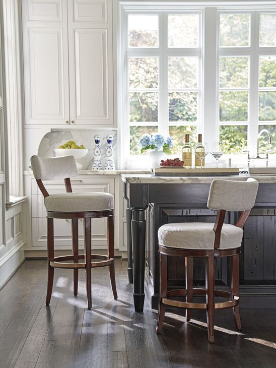 Giles Rendezvous White Upholstered Counter Height Stool