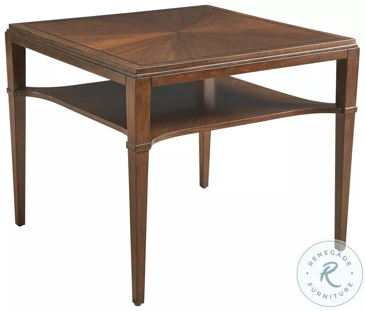 Rendezvous Walnut Square Andora Lamp Table