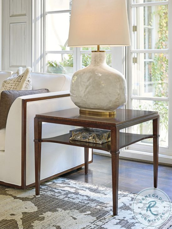 Rendezvous Walnut Square Andora Lamp Table