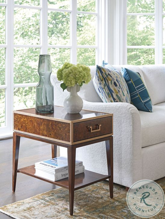 Rendezvous Walnut Box On Stand Shelton End Table