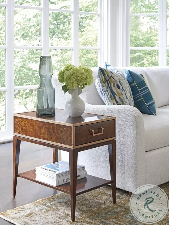 Rendezvous Walnut Box On Stand Shelton End Table