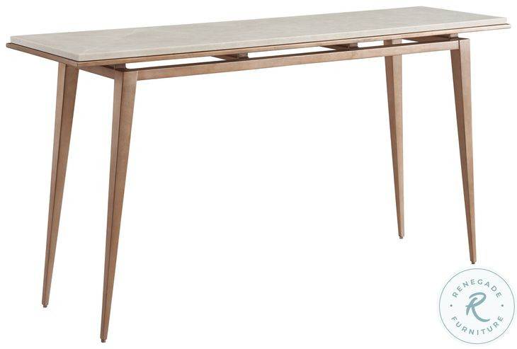 Rendezvous Beige Marble and Rose Gold Bulgari Console Table