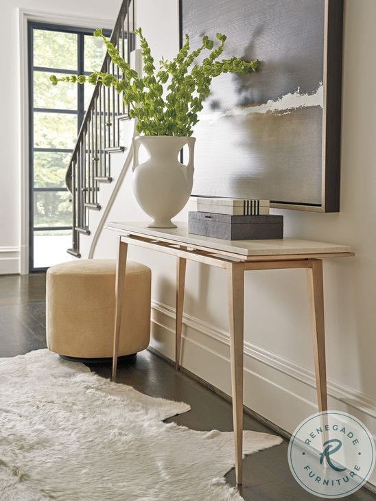 Rendezvous Beige Marble and Rose Gold Bulgari Console Table