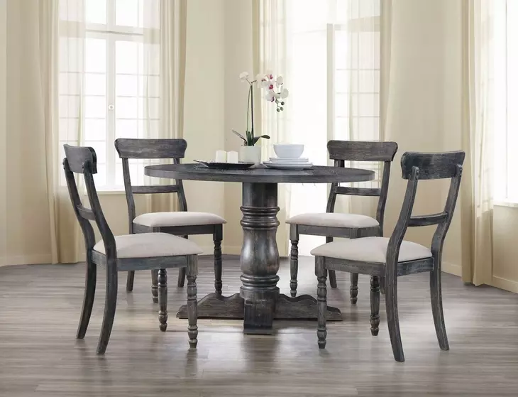Leventis Weathered Gray 47" Round Dining Table