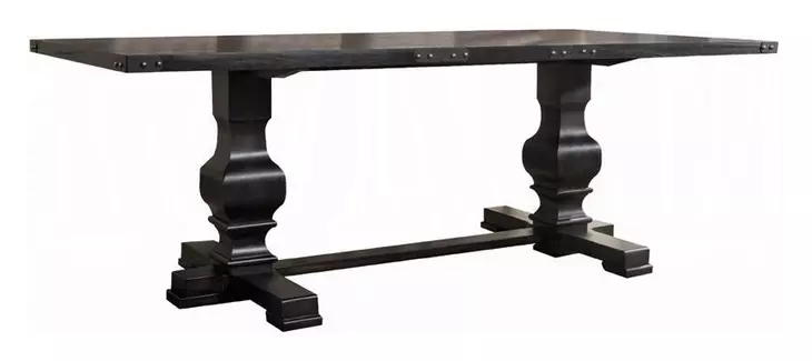 Morland Vintage Black 88" Rectangular Dining Table