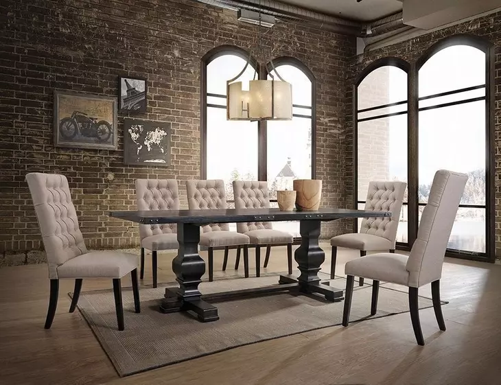 Morland Vintage Black 88" Rectangular Dining Table