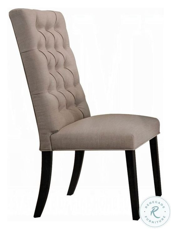 Morland Tan Linen and Vintage Black Side Chair Set of 2