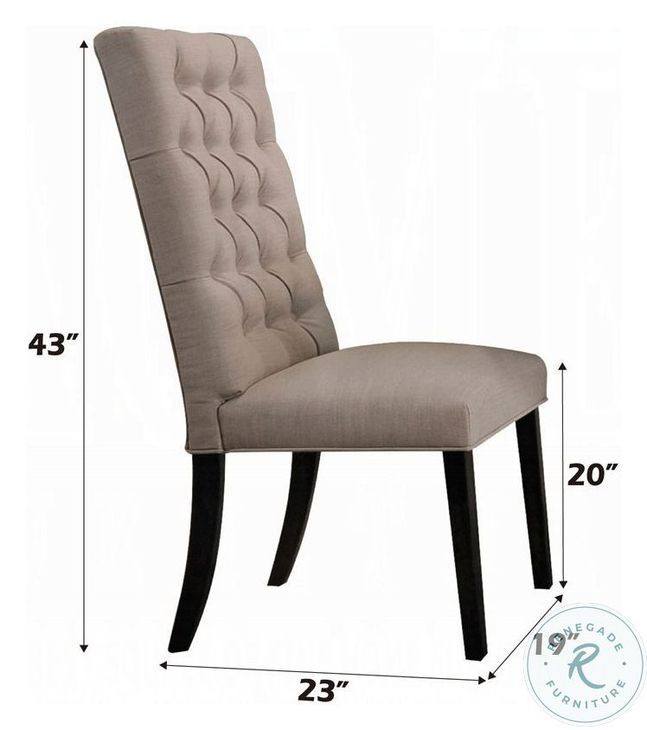 Morland Tan Linen and Vintage Black Side Chair Set of 2