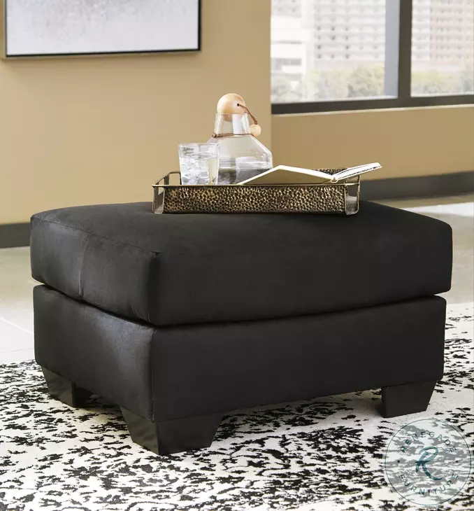 Darcy Black Ottoman