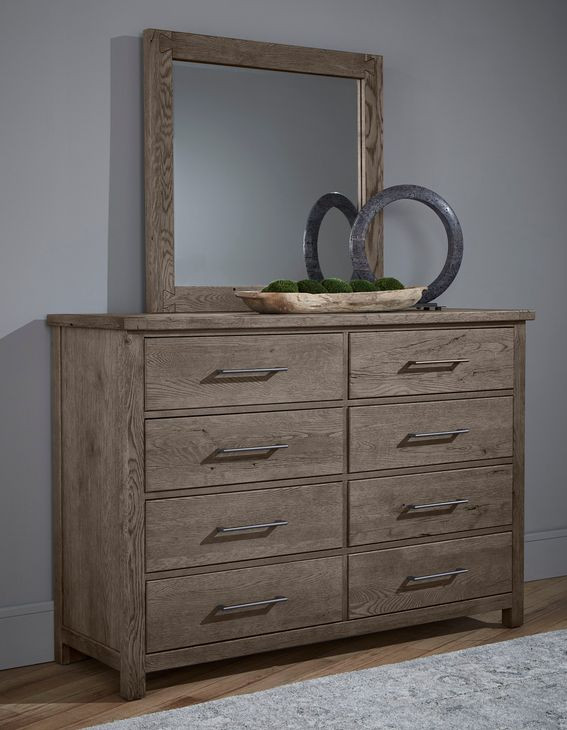 Dovetail Mystic Gray 8 Drawer Dresser