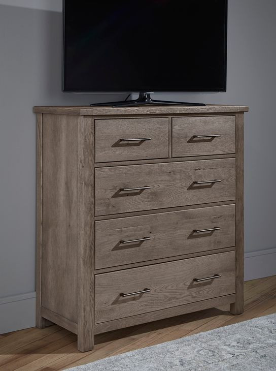 Dovetail Mystic Gray 5 Drawer Standing Dresser