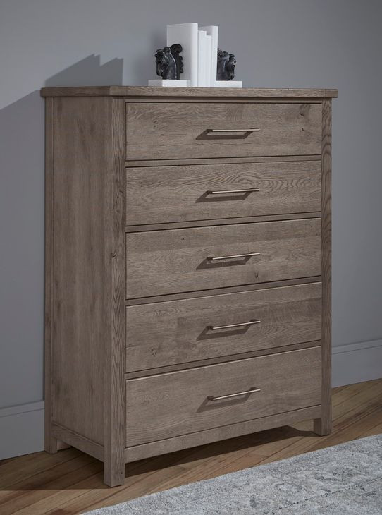 Dovetail Mystic Gray 5 Drawer Chest