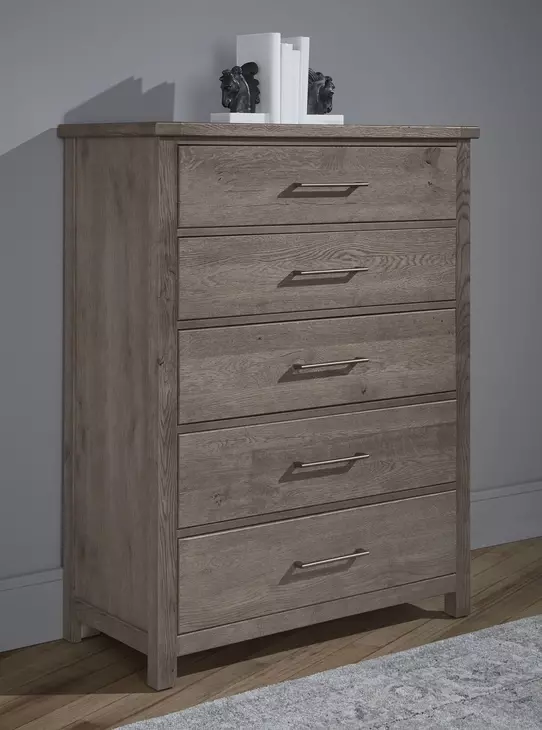 Dovetail Mystic Gray 5 Drawer Chest