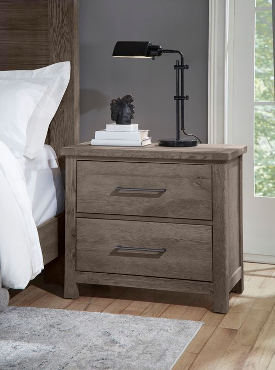 Dovetail Mystic Gray 2 Drawer Nightstand