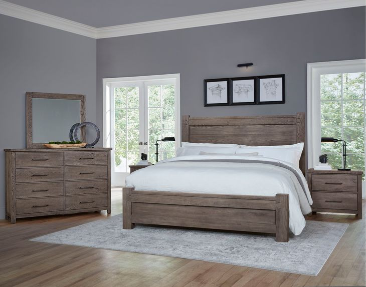Dovetail Mystic Gray Poster Bedroom Set