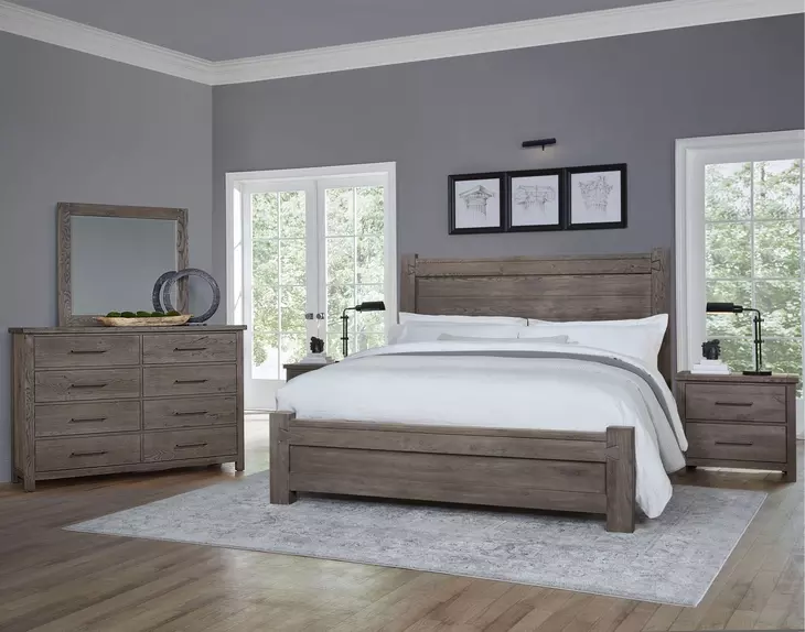 Dovetail Mystic Gray Poster Bedroom Set
