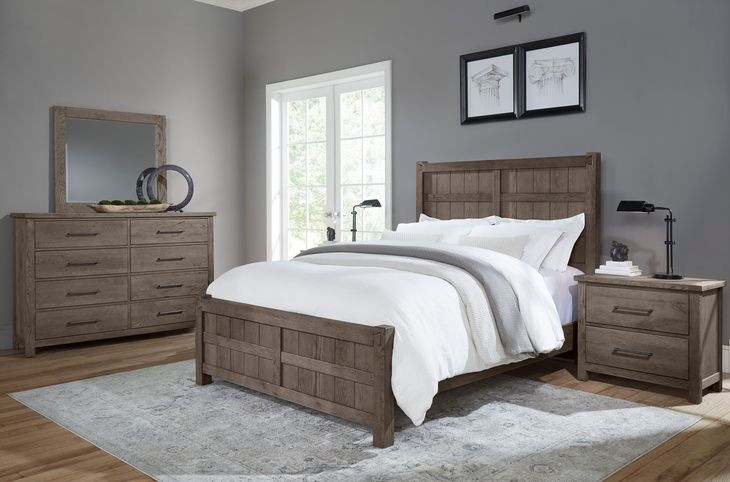 Dovetail Mystic Gray King Panel Bed