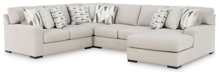 Laurelgrove Pebble 4-Piece Sectional with Chaise
