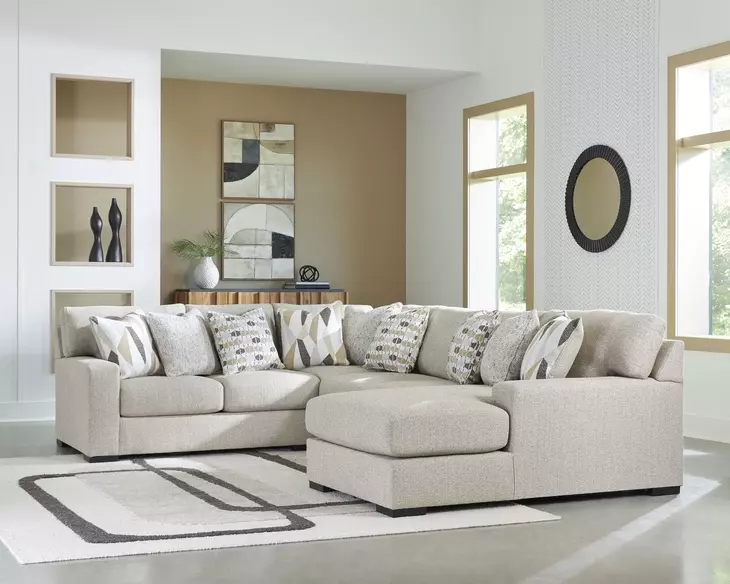 Laurelgrove Pebble 4-Piece Sectional with Chaise