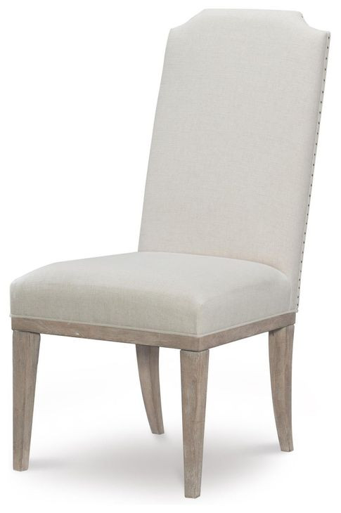 Monteverdi Beige Upholstered Host Side Chair with Nailhead Trim Set of 2