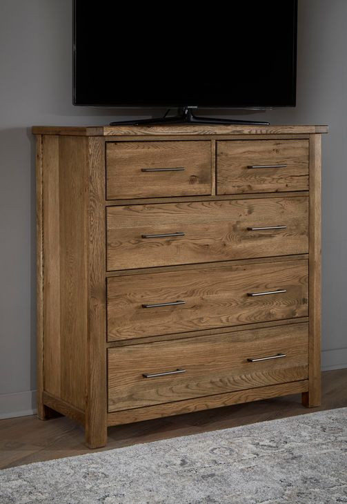 Dovetail Natural 5 Drawer Standing Dresser