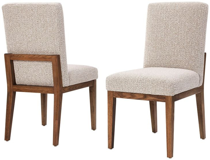 Dovetail Natural and Gray Performance Fabric Side Chair