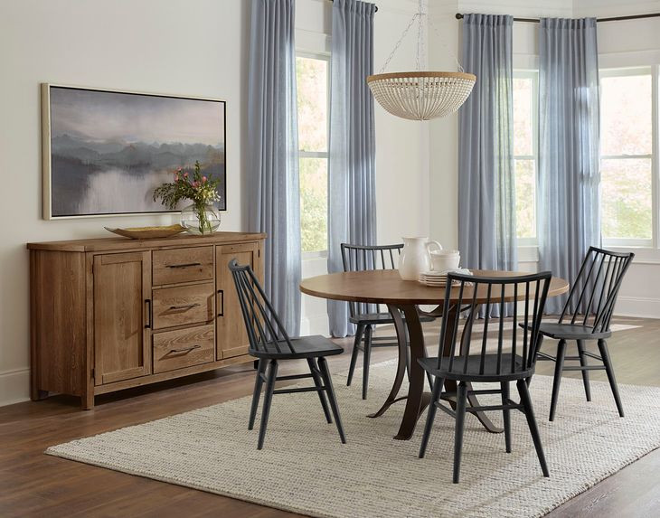 Dovetail Natural and Black Spindle Back Side Chair