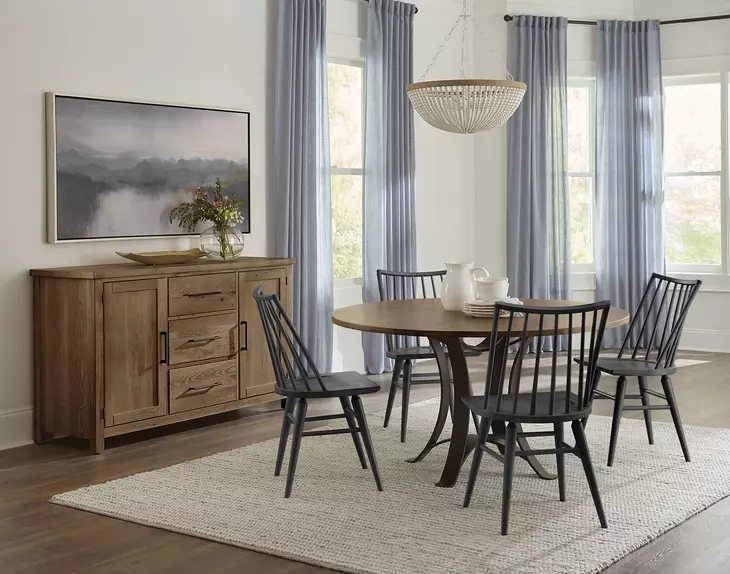 Dovetail Natural and Black Spindle Back Side Chair