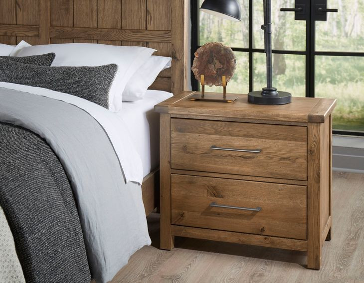 Dovetail Natural 2 Drawer Nightstand
