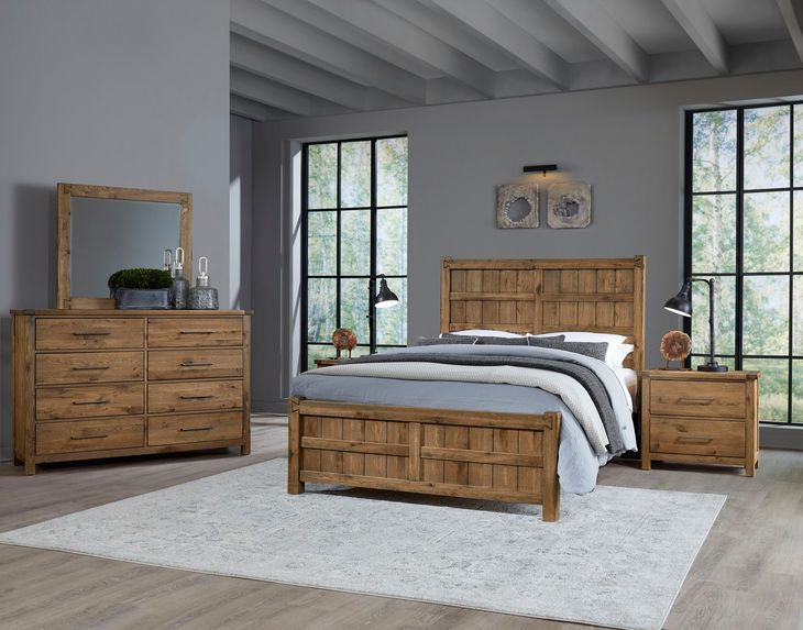 Dovetail Natural Queen Panel Bed