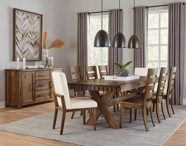 Dovetail Natural and White Performance Fabric Side Chair