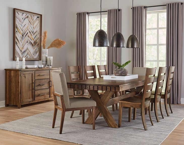 Dovetail Natural and Gray Performance Fabric Side Chair