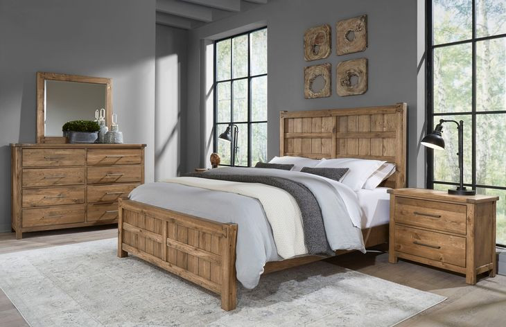 Dovetail Natural Queen Panel Bed