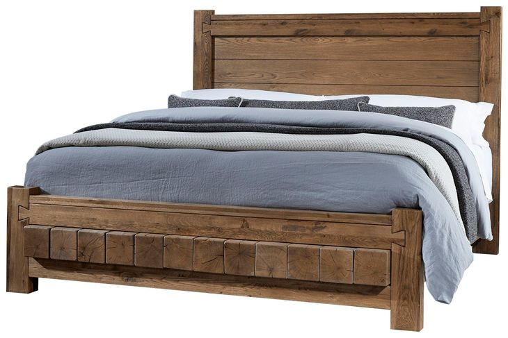 Dovetail Natural Queen Poster Bed with California King Footboard