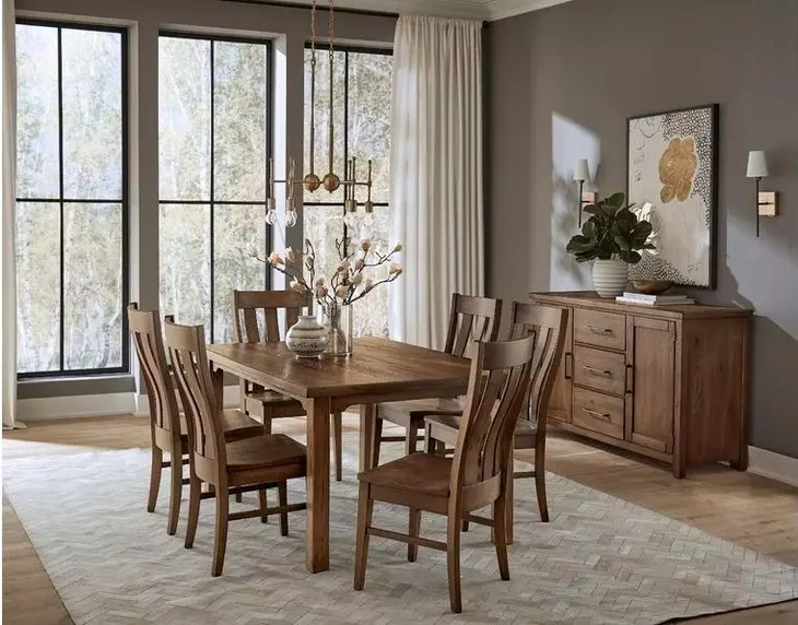 Dovetail Natural 60" Rectangular Friendship Dining Table