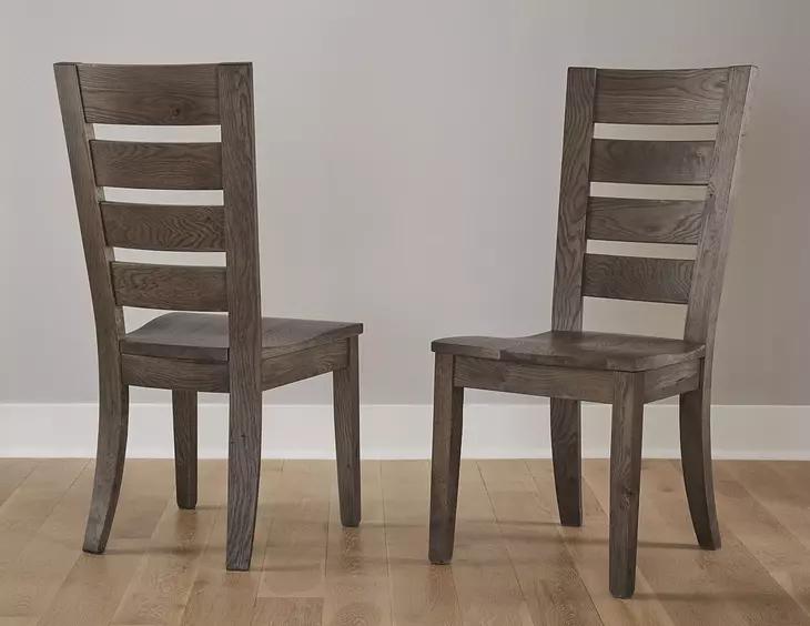 Dovetail Aged Gray Ladder Back Side Chair