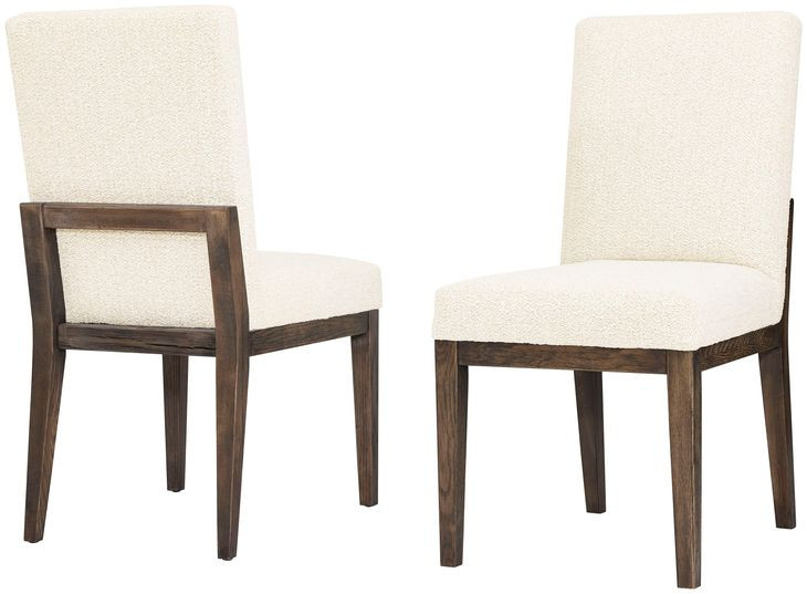 Dovetail Aged Gray and White Performance Fabric Side Chair