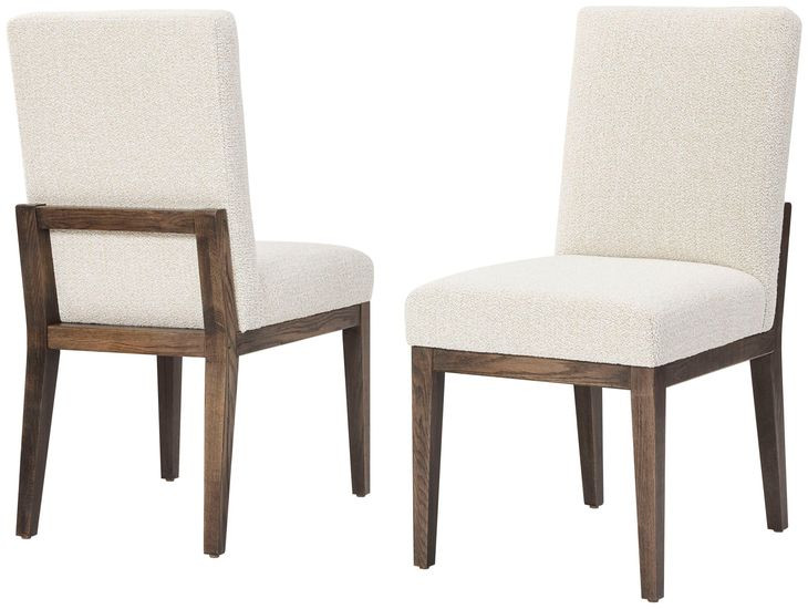 Dovetail Aged Gray and Oatmeal Performance Fabric Side Chair