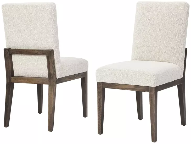 Dovetail Aged Gray and Oatmeal Performance Fabric Upholstered Side Chair