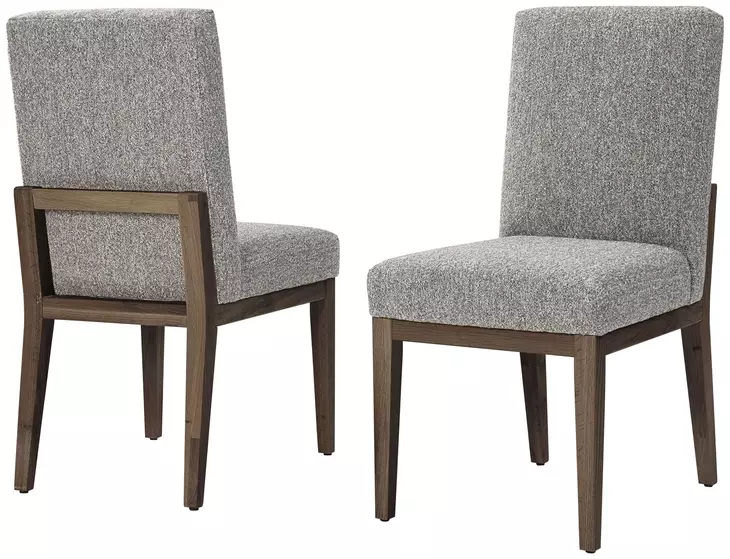 Dovetail Aged Gray and Charcoal Performance Fabric Upholstered Side Chair